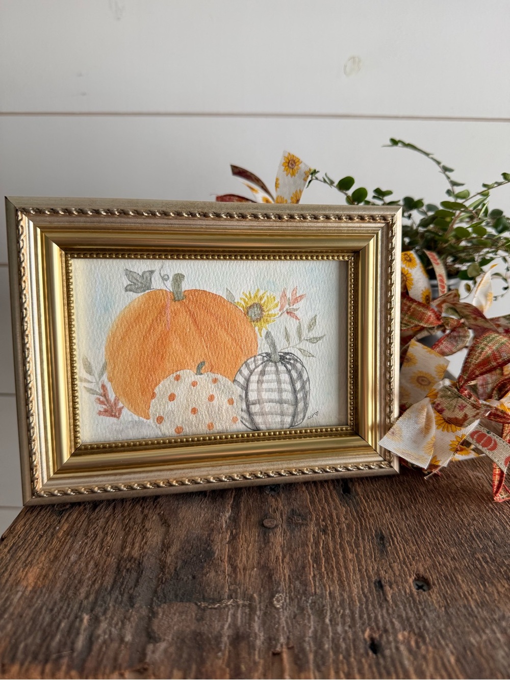 Hand crafted watercolor original in 4x6 frame